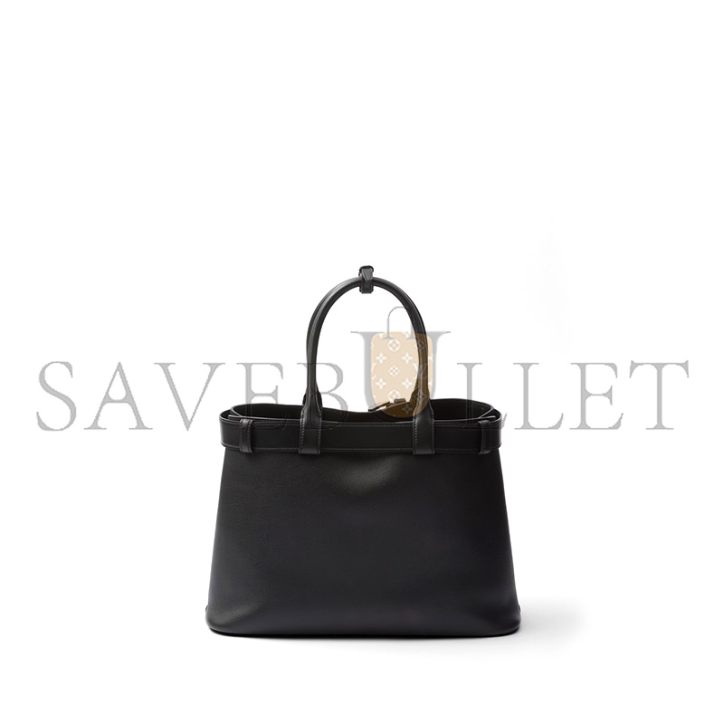 PRADA BUCKLE SMALL LEATHER HANDBAG WITH BELT 1BA434 (32*23*11cm)